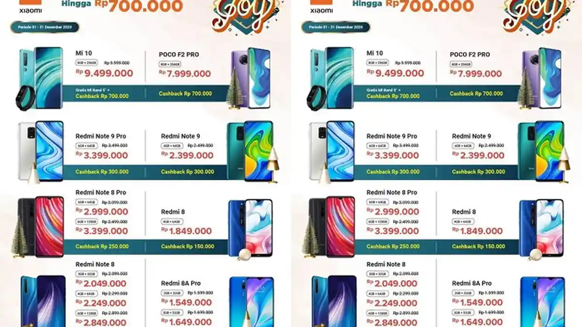 Daftar Harga Terbaru HP Xiaomi Desember 2020 di Erafone, Redmi Note 9, Mi 10 hingga Poco F2
