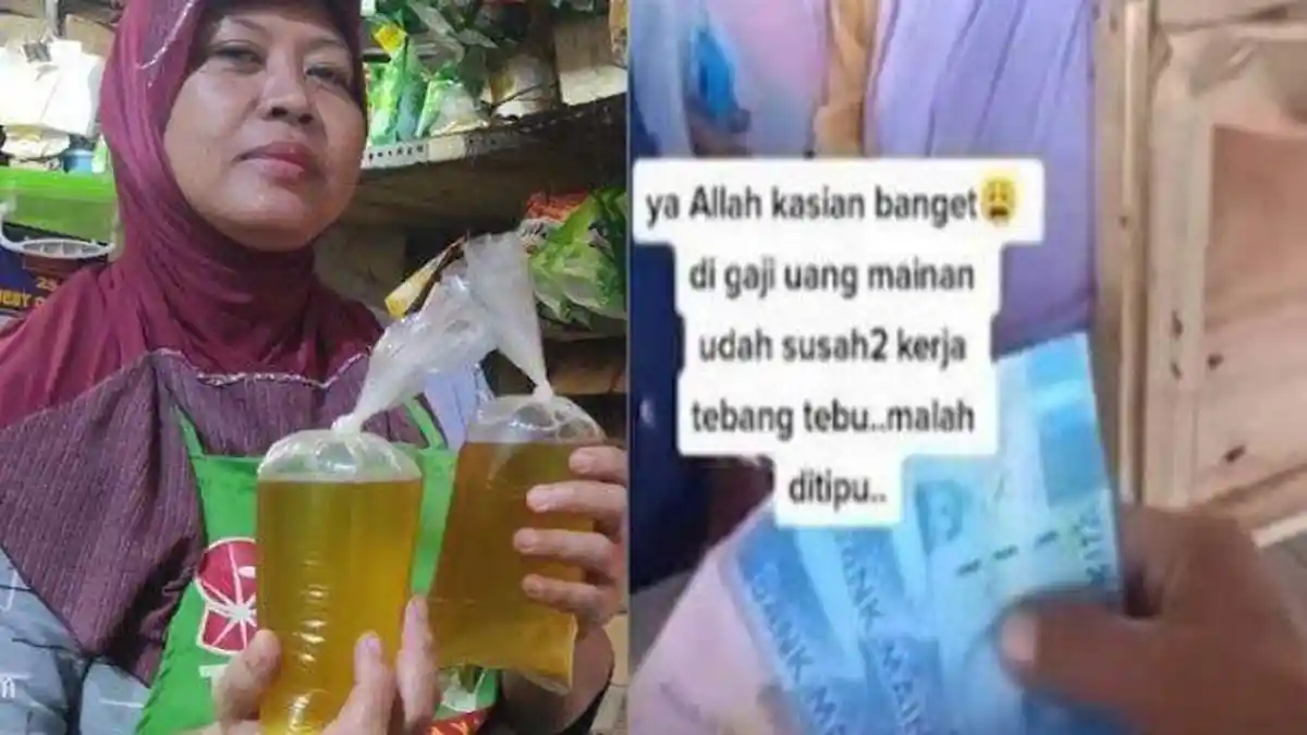 VIRAL TERPOPULER: Cara Beli Minyak Goreng Curah dengan PeduliLindungi - Kakek Digaji Uang Mainan