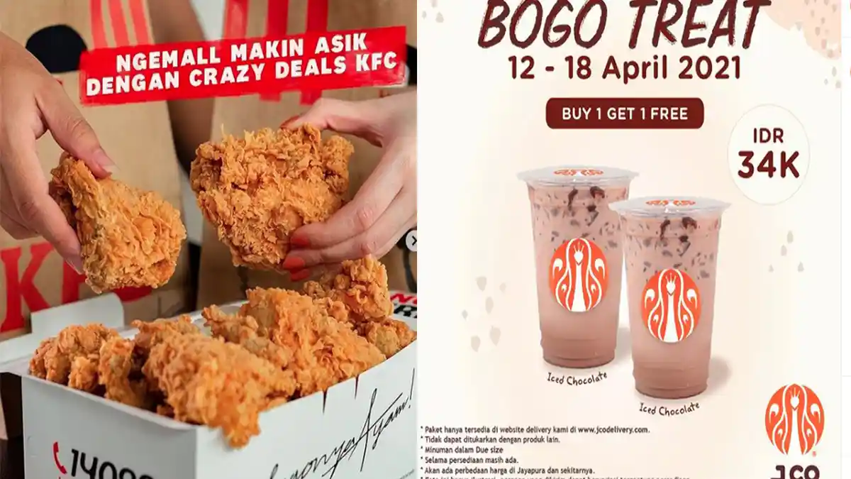 PROMO Makanan Hari Ini 18 April 2021, KFC JCO Pizza Hut Dunkin Donuts hingga Minuman Segar Chatime