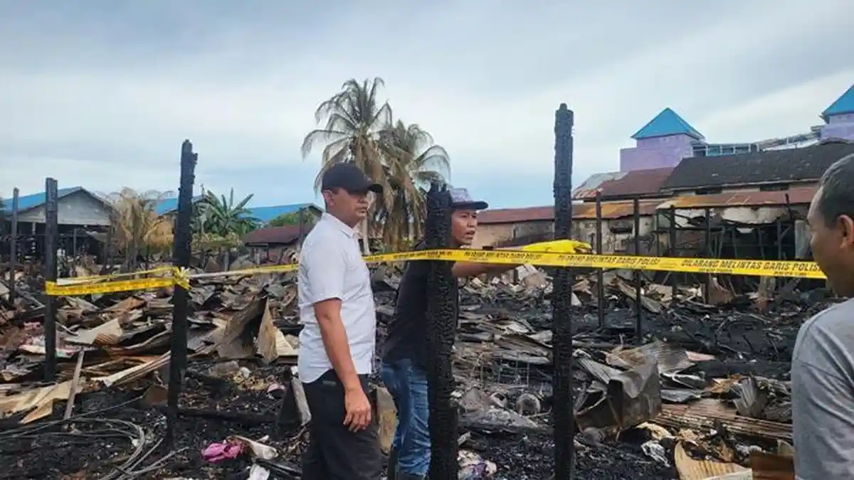 Polres PPU Dalami Penyebab Kebakaran di Kompleks Pertokoan Pasar Petung