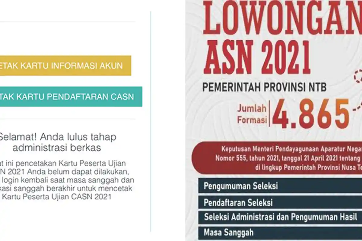 Pengumuman Seleksi Administrasi CPNS NTB 2021, Login di SSCASN Sekarang!
