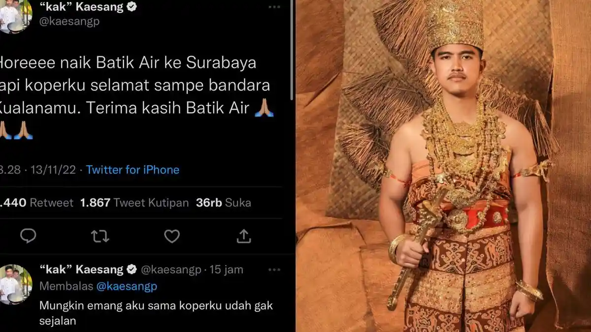 Koper Salah Kirim, Kaesang Sindir Batik Air hingga Maskapai Minta Maaf