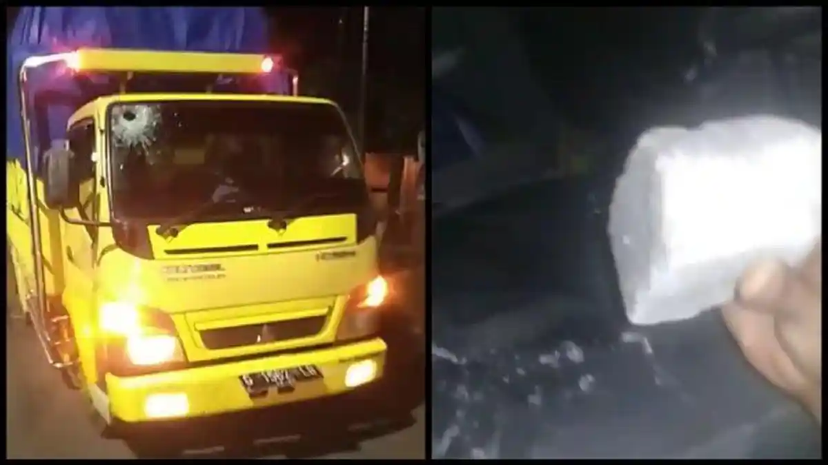 OTK Lempar Batu ke Truk Jalur Mangkang Semarang