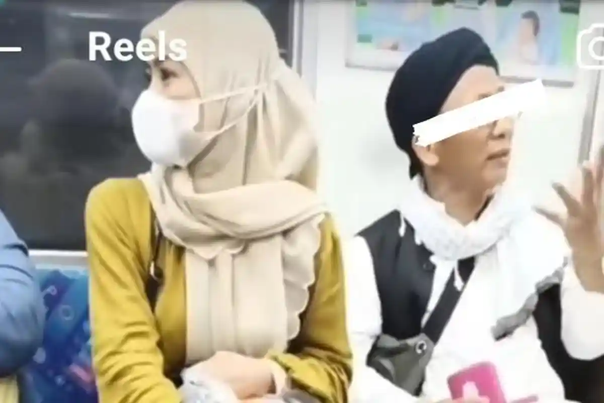 Seorang Pria Menolak Pakai Masker saat di KRL Karena Mau Mengaji