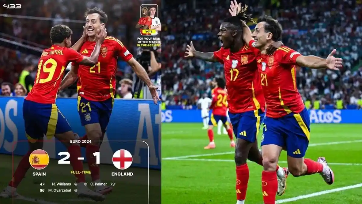 Hasil Final Euro 2024: Spanyol Juara, Inggris Kembali Runner Up, Skor Akhir 2-1