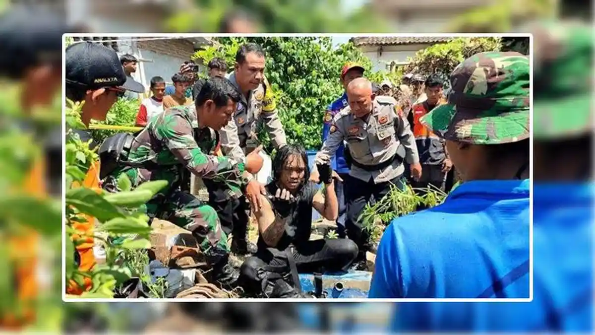 Pemuda Bertato Nekat Lompat ke Sumur, Ngamuk setelah Diselamatkan