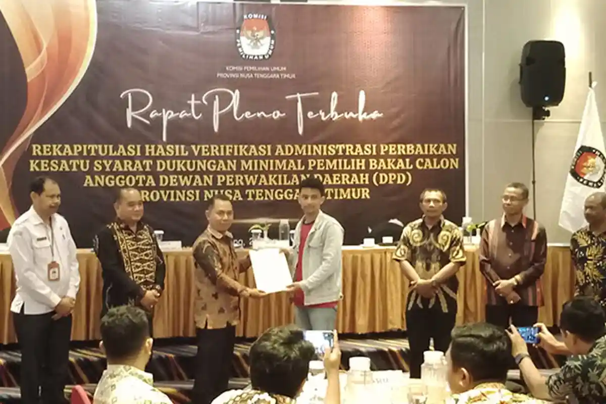 KPU NTT Umumkan 17 Bakal Calon DPD NTT Lolos Dukungan Minimal, Berikut Nama-Namanya