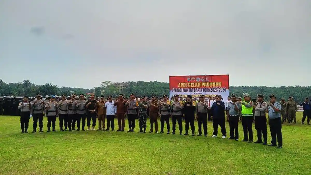 Lapas Kotapinang Hadiri Apel Gelar Pasukan Operasi Mantap Brata Toba di Polres Labuhanbatu Selatan