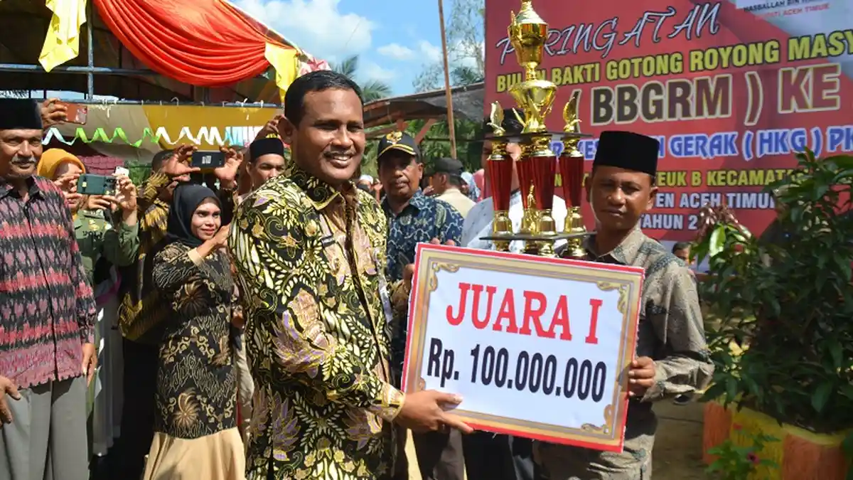 Panton Rayeuk B Juara l Gampong Terbersih, Ini Juara II dan III Serta Total Hadiah Diserahkan Bupati