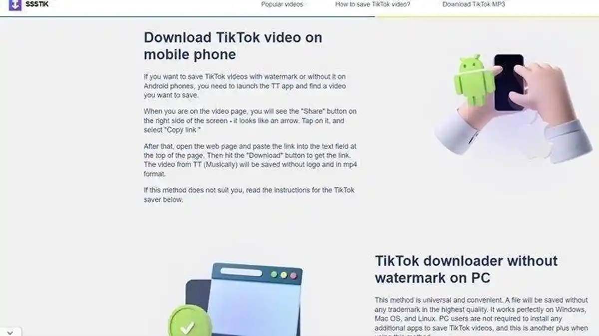Download Video TikTok Pakai SSSTikTok di Android atau iPhone, Bisa Juga Unduh Audio