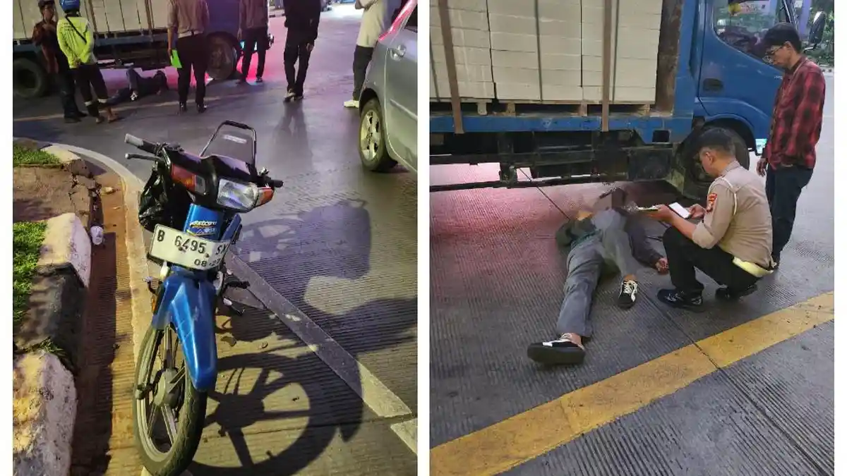 Kecelakaan Hari Ini di Pancoran Jaksel, Truk dan Motor Tabrakan, Korban Terkapar - Tribunjakarta.com