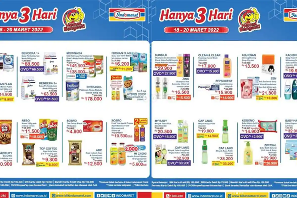 Promo JSM Indomaret 20 Maret 2022, Banyak Diskon Beras Susu Pewangi hingga Aneka Biskuit Sirup