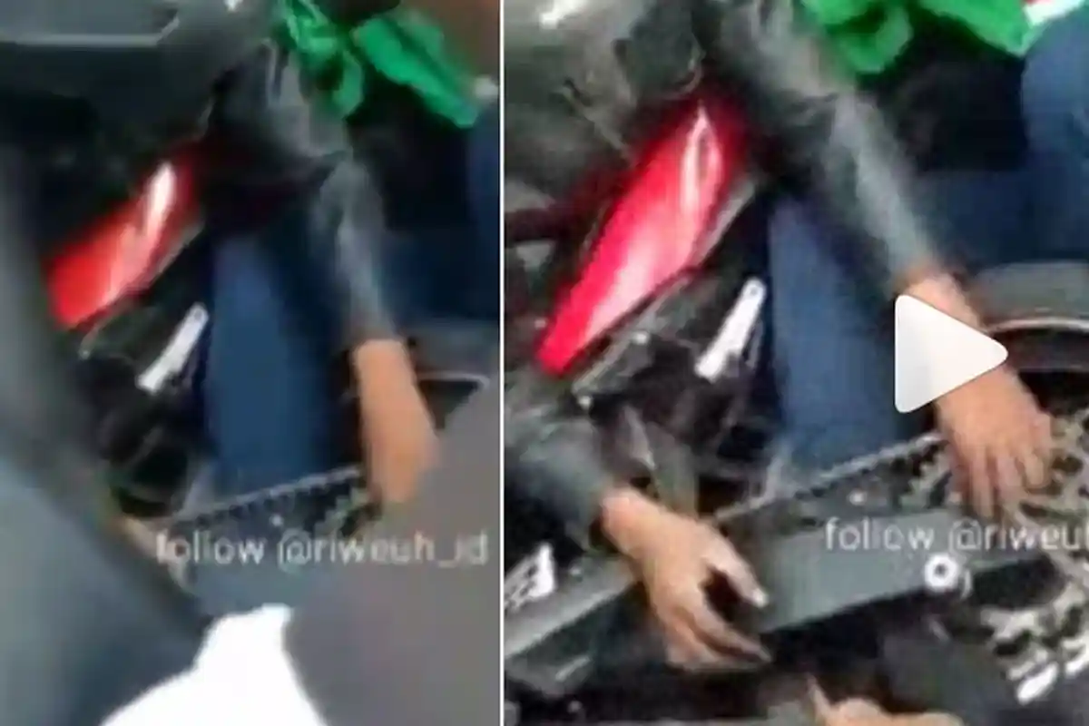 Beredar Video Kaki Driver Ojol Terjepit Gear Motor, Katanya Terjadi di Jalan Arjuno Surabaya