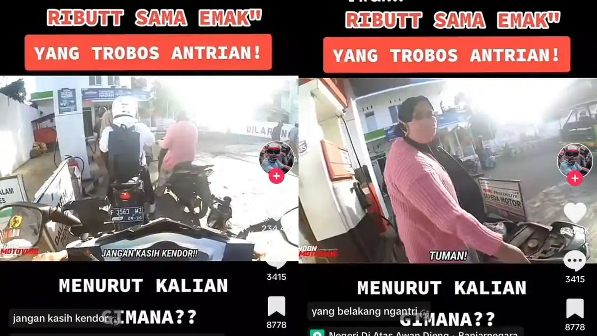 Viral, Emak-Emak dengan Santainya Terobos Antrean di SPBU, Warganet: Orang Pintar Tau Cara Ngantri!