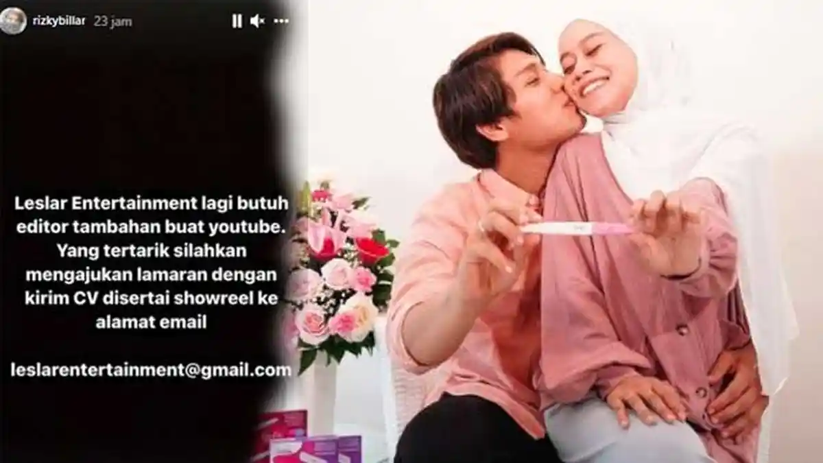 Rizky Billar Buka Lowongan Kerja Editor Video untuk Kanal YouTube Leslar Entertainment