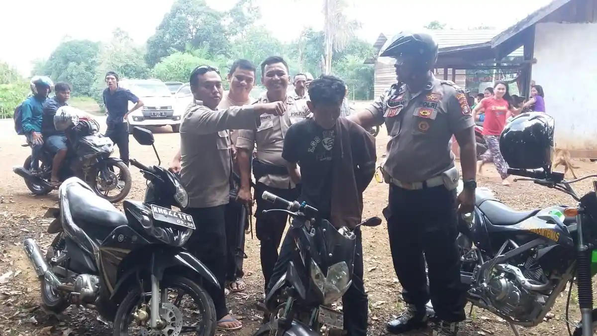 Maling Motor di Kebun Sawit Tak Berdaya Diringkus Petugas