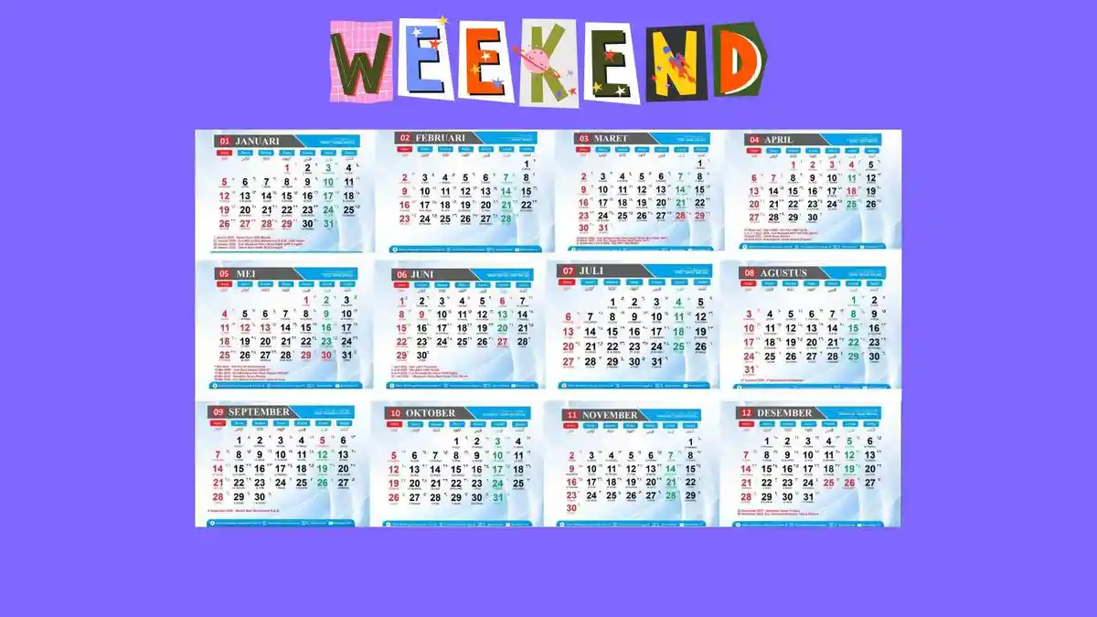 Kalender 2025: Jadwal Long Weekend Selama Setahun Mulai Januari Hingga ...