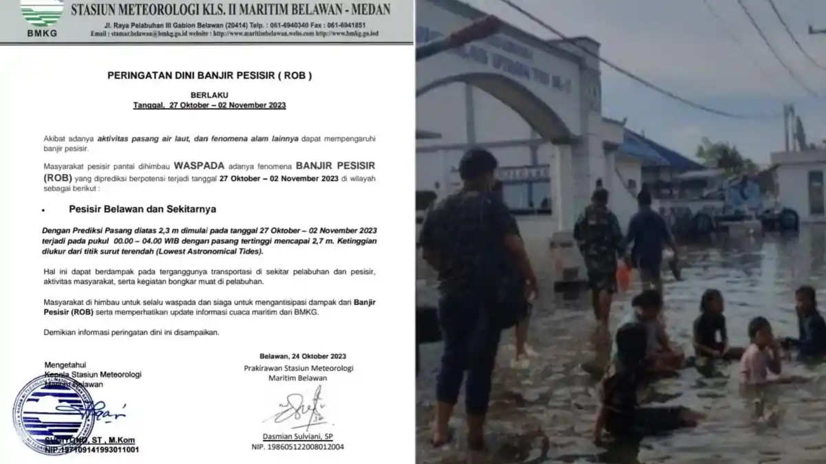 BMKG Prediksi Banjir Rob Akan Melanda Belawan Selama Sepekan, Imbau Masyarakat Waspada dan Siaga