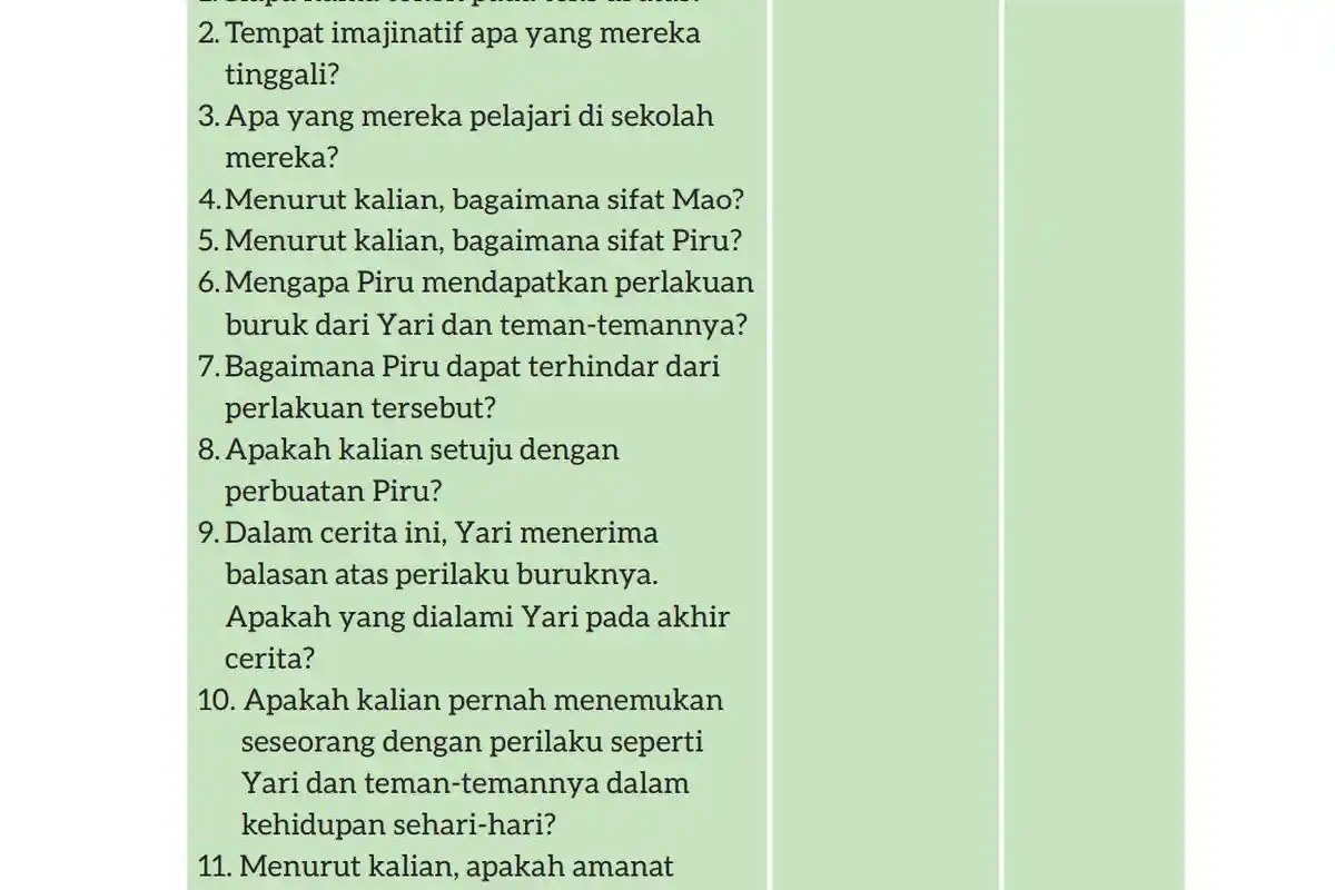 Kunci Jawaban Bahasa Indonesia Kelas 7 Halaman 57 Kurikulum Merdeka Tabel 2.4 Mengkaji Tokoh Fantasi