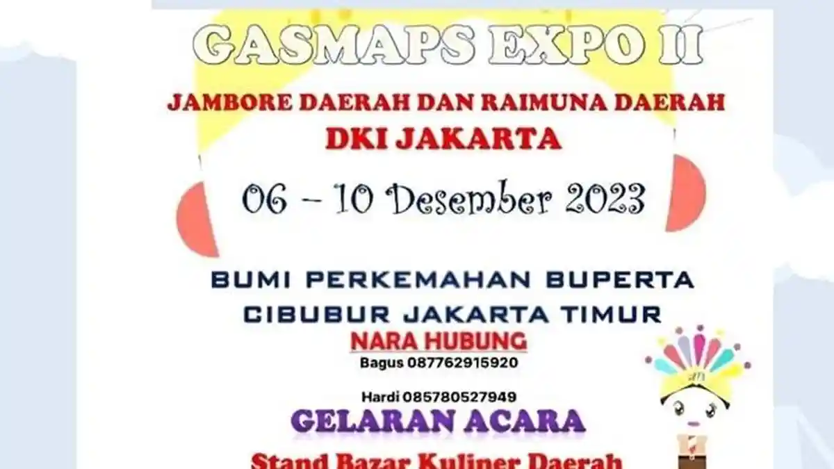 Catat! Gasmaps Expo 2 Digelar di Buperta Cibubur Mulai 3-11 Desember 2023