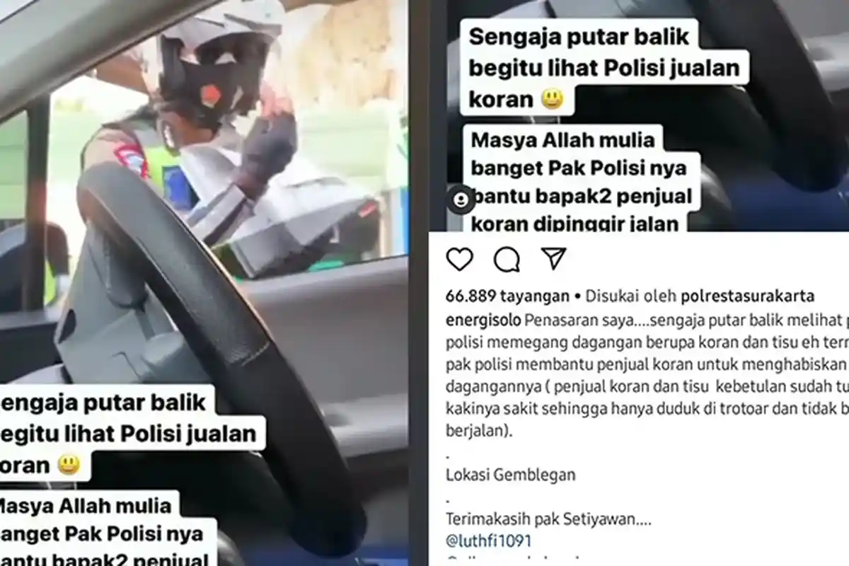 Viral Sosok Polisi Solo Jualan Koran dan Tisu di Pinggir Jalan, Ternyata Begini Cerita Sebenarnya
