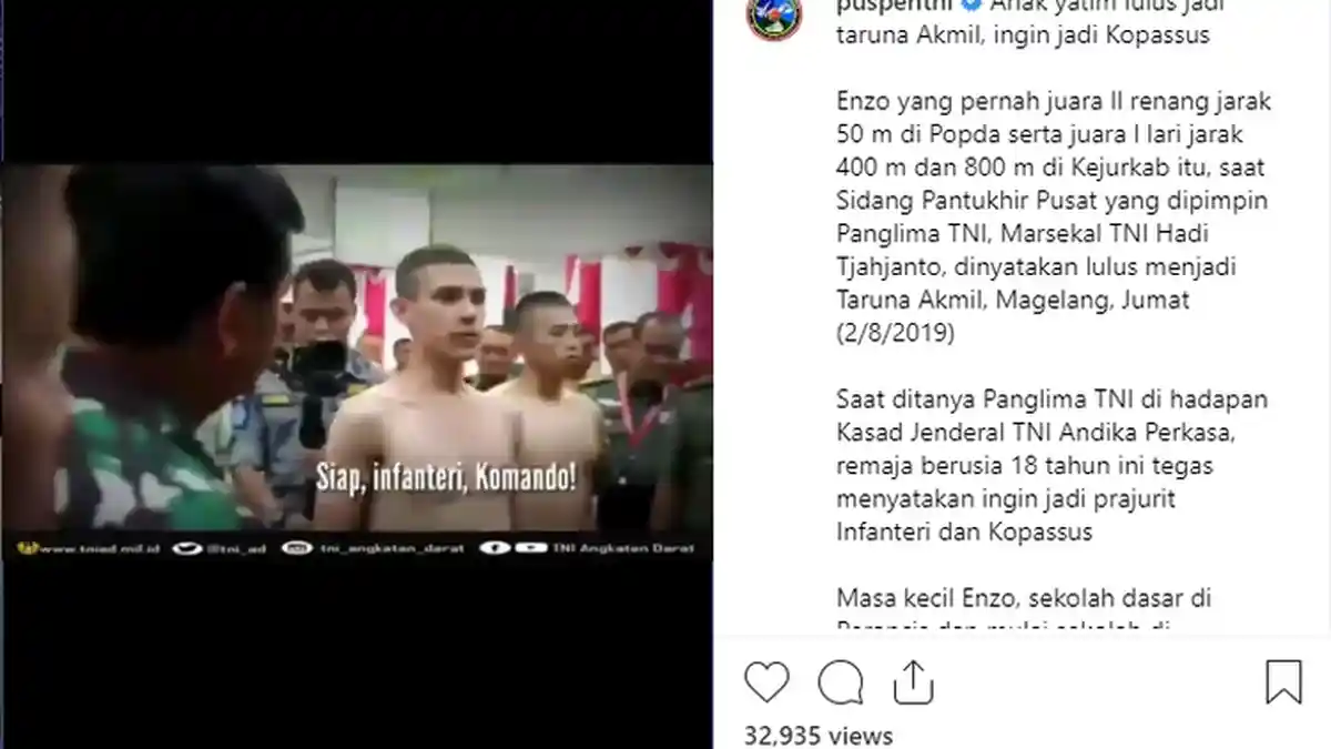 Taruna Akmil Bule Enzo Zenz Diduga Simpatisan HTI,TNI Telusuri Menhan:Terbukti Langsng Diberhentikan