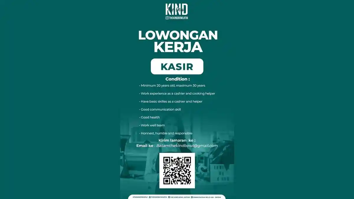 Lowongan Kerja Batam - Restoran The Kind Bowl Batam Cari Kasir, Usia Antara 20-30 tahun