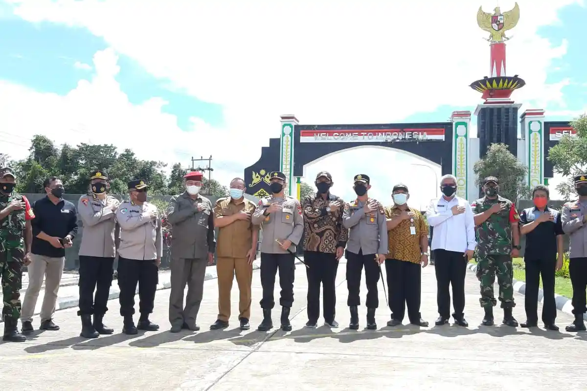 Kapolda Kalbar Launching Aplikasi Monitoring Karantina Presisi di PLBN Aruk Sambas