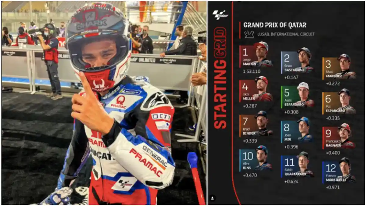 Hasil Kualifikasi MotoGP Qatar 2022, Starting Grid, Pole Position: Martin Tercepat, Vinales Tercecer