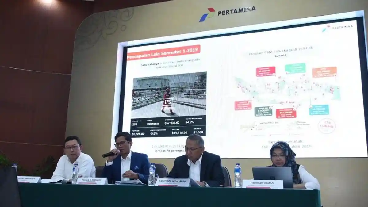 Pertamina Bukukan Laba Bersih Rp 9,4 Triliun di Semester I-2019