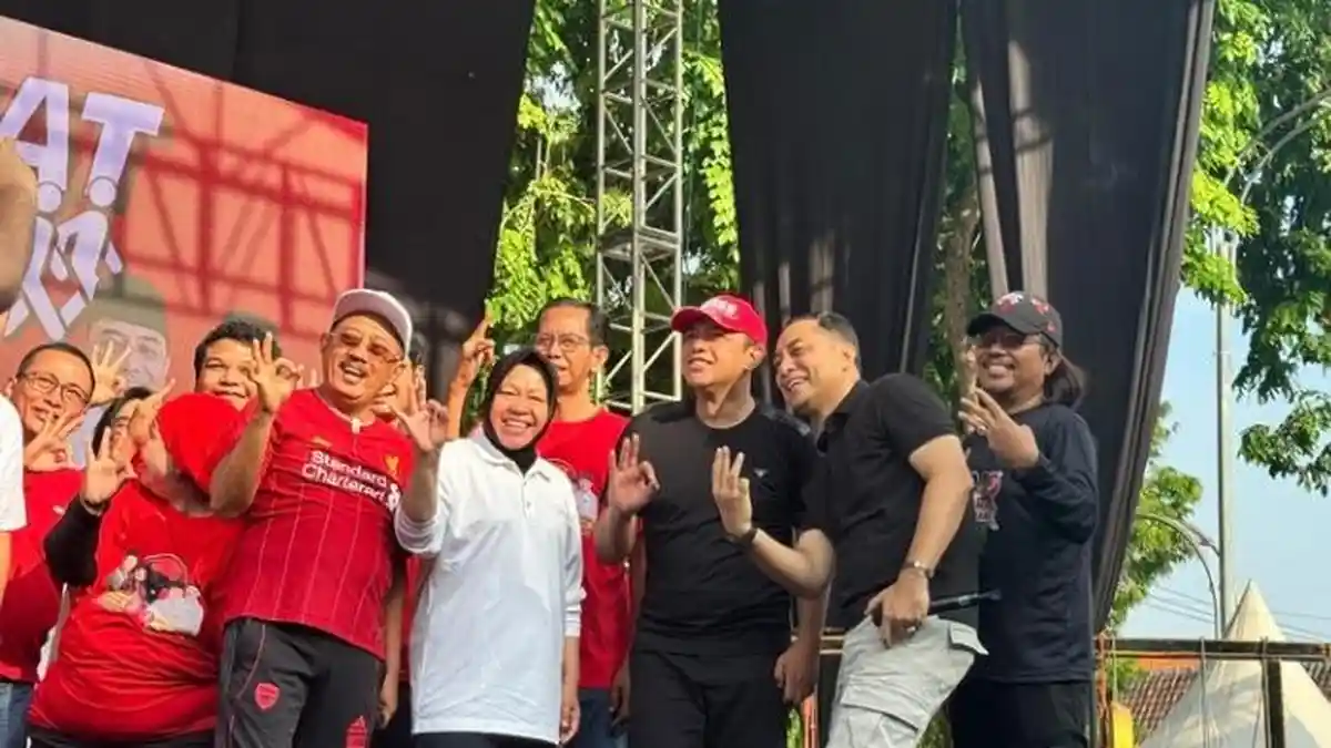 Momen Eri Cahyadi dan Risma Kampanye Bersama di Gelora 10 November, Target Menang di Surabaya