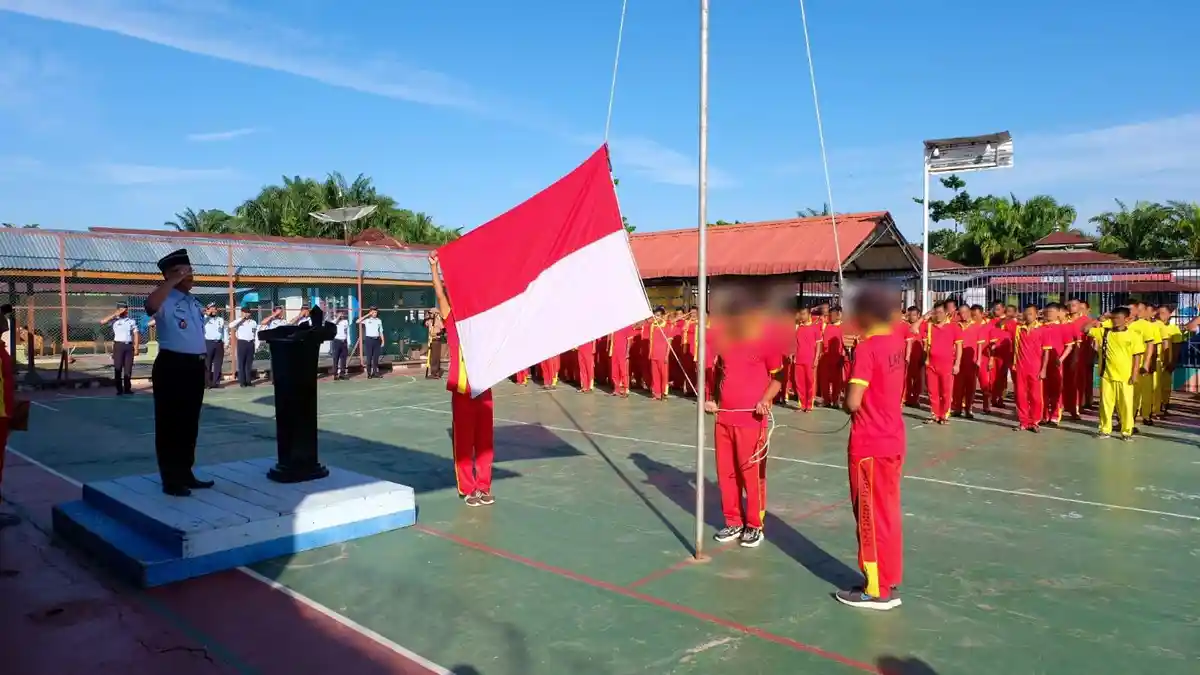 Warga Binaan Lapas Labuhan Bilik Kemenkumham Sumut Rutin Laksanakan Upacara Kesadaran dan Berbangsa