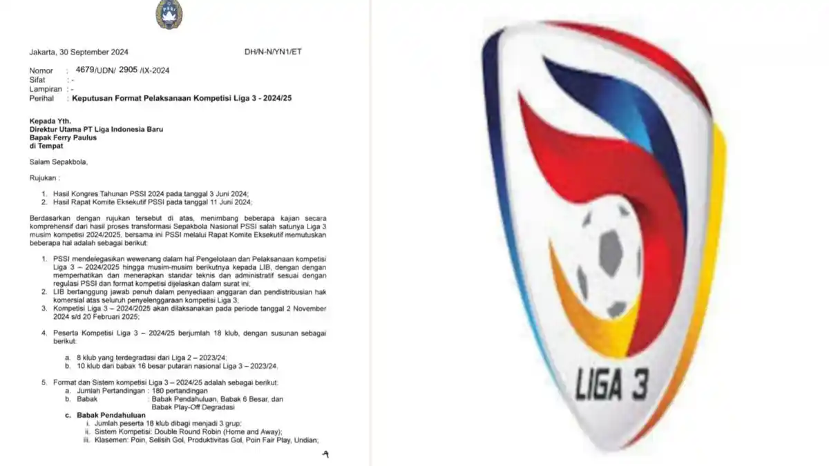 Liga 3 2024/2025 Diikuti 18 Klub, Liga 3 Regional Dihapus?