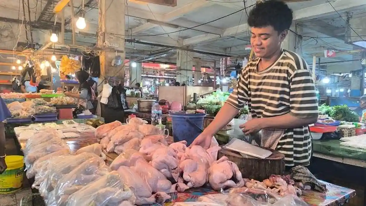 Harga Ayam Meroket di Pasar Sentral Hamadi Jelang Puasa, Pembeli Lesu, Pedagang Menjerit