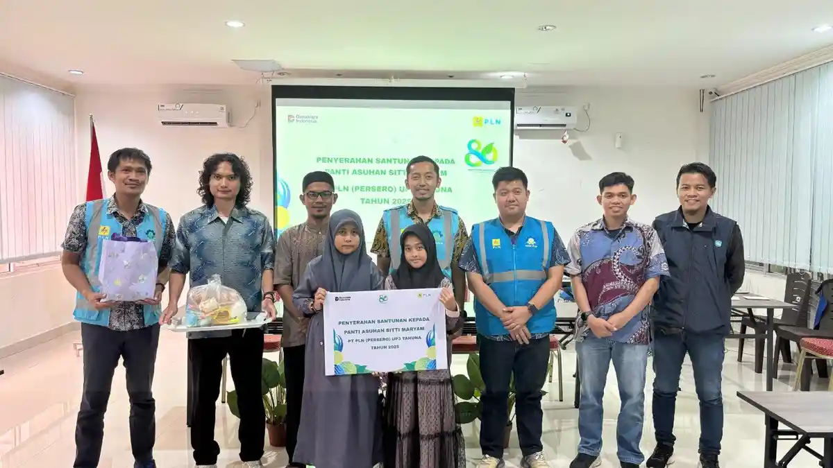PLN UP3 Tahuna Beri Santunan untuk 21 Anak Panti Asuhan Siti Maryam di Hari Listrik Nasional ke-80