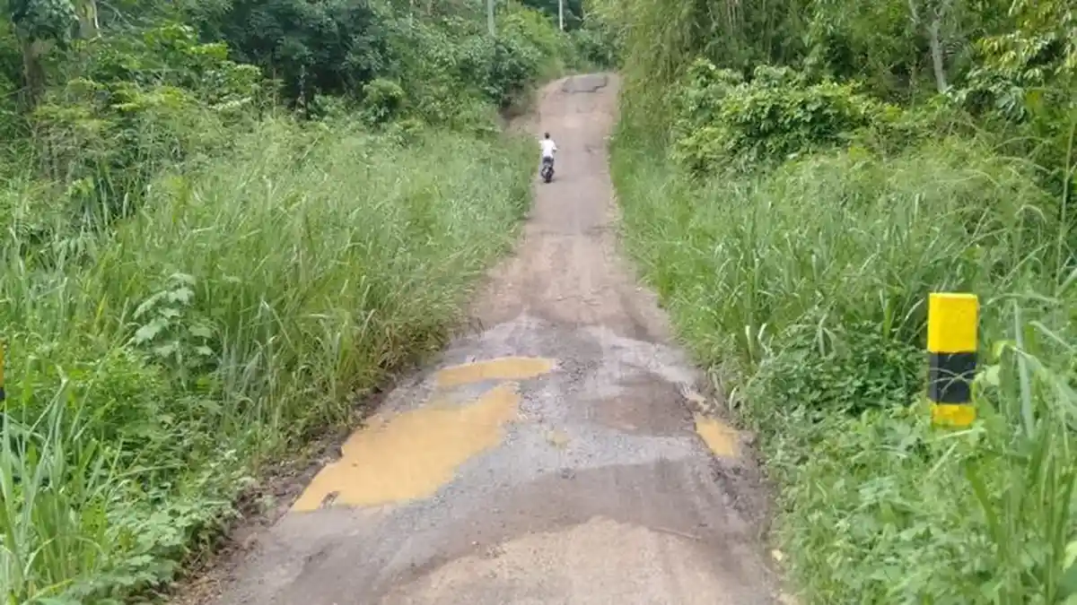 Kondisi Jalan di Empat Lawang, Aspal Mengelupas Hingga Digenangi Air
