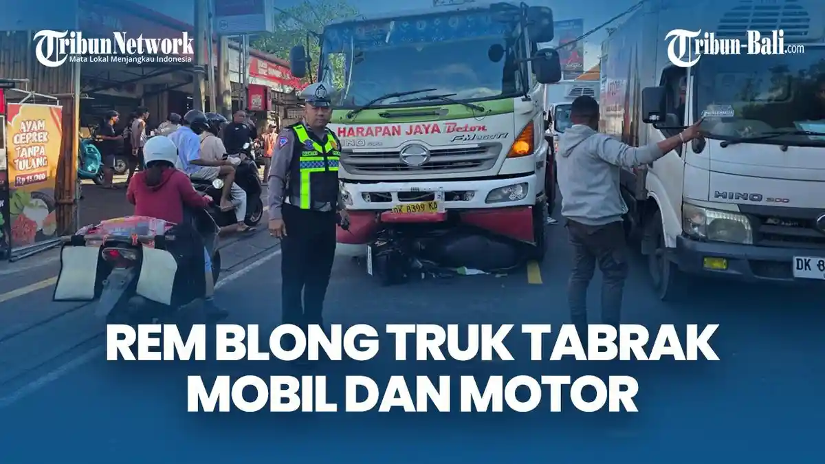 HANTAM Mobil Terios & Motor, Kecelakaan Akibat Rem Blong Truk Molen di Jalan Raya Uluwatu Bali
