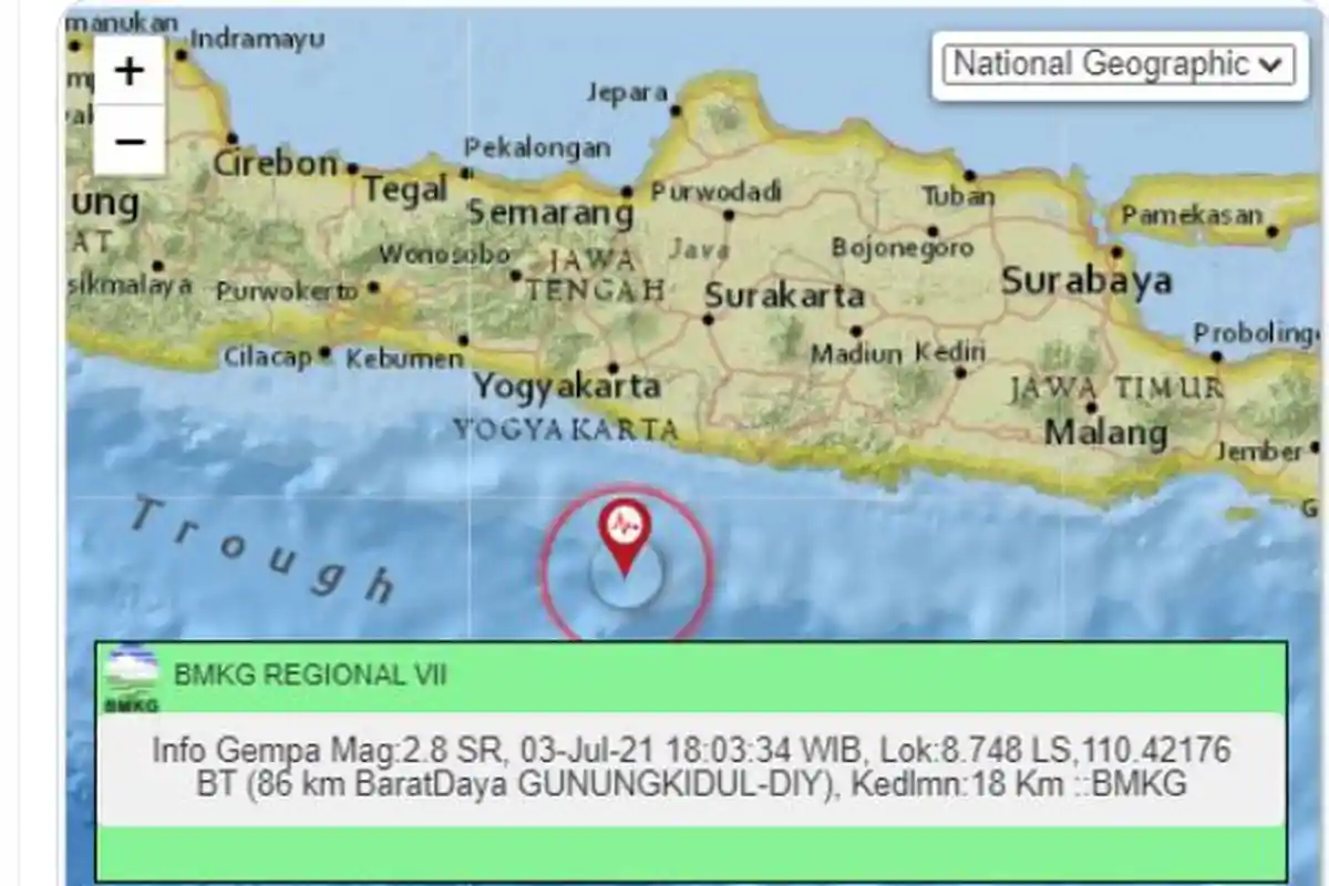 Menjelang Malam, Gempa Menggoyang Gunungkidul, Sejak Pagi Empat Lindu Terjadi di Kawasan Yogyakarta