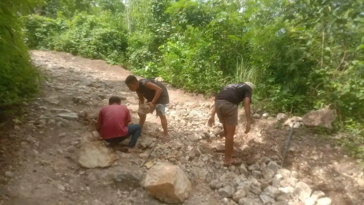 Jalan Benteng Jawa - Wae Nenda Manggarai Timur Rusak, Warga Minta Diperbaiki