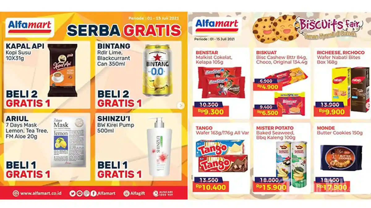 Segera Berakhir! PROMO Alfamart 14 Juli 2021: Buruan, Snack hingga Sabun Cair Beli 1 Gratis 1