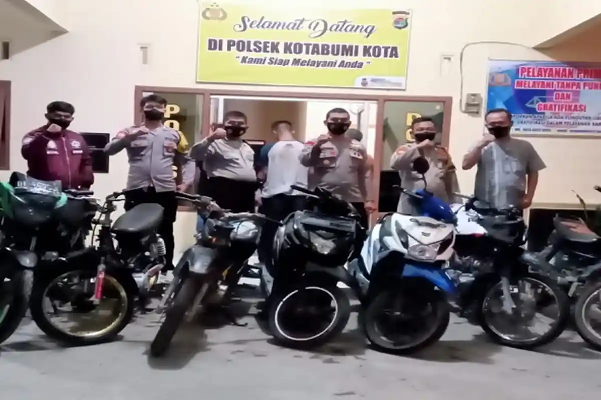 Polsek Kotabumi Lampung Utara Amankan Komplotan Pencurian Motor