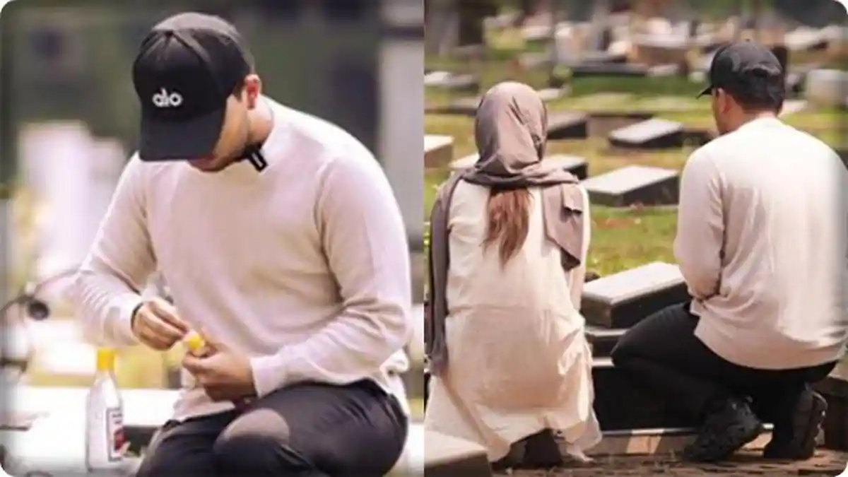 Thariq Halilintar Ziarah ke Makam Adjie Massaid, Minta Izin Nikahi Aaliyah Massaid