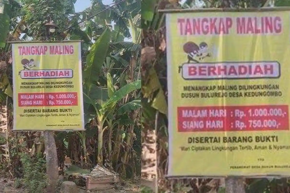 Polisi Tidak Bertindak, Warga Bikin Sayembara Tangkap Maling Berhadiah Rp1 Juta