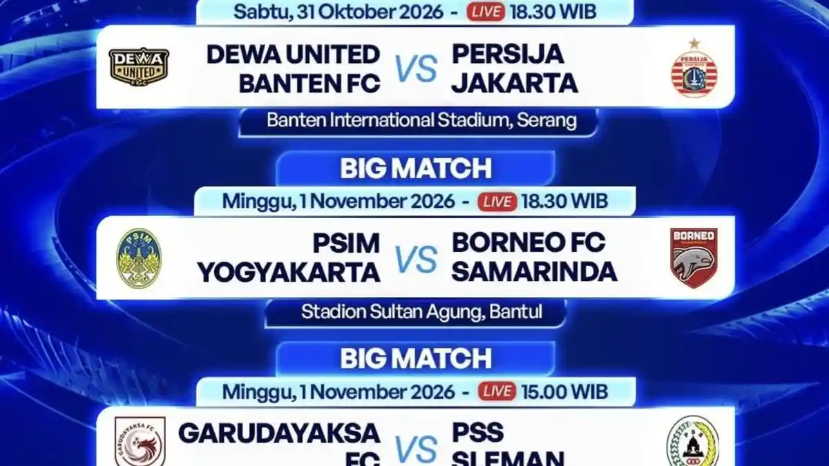 Jam Tayang dan Jadwal Live Indosiar-Vidio Persija Jakarta vs Dewa ...