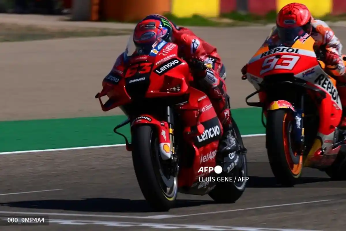 PEMENANG MotoGP Hari Ini Live Trans7 | Marc Marquez Bernafsu, Francesco Bagnaia Juara GP Aragon 2021