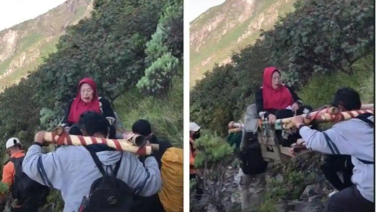 Mbok Yem Ditandu Turun dari Puncak Gunung Lawu, Ada Apa ?