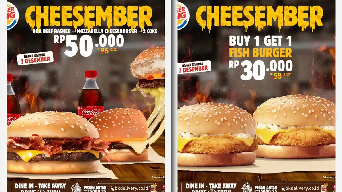 Promo Burger King Cheesember Tawarkan Paket Menu Serba Keju, Harga Terjangkau!