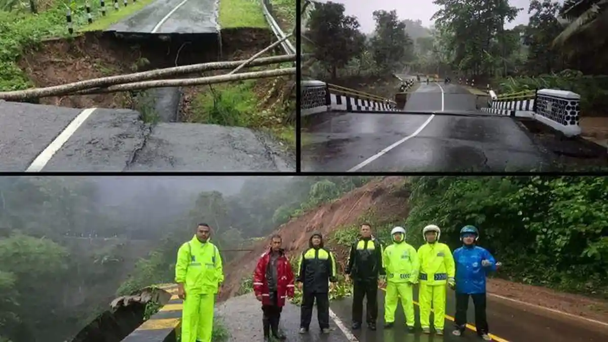 Dua Akses ke Geopark Ciletuh Sukabumi Terputus, Jembatan Ambles  dan Jalan Longsor