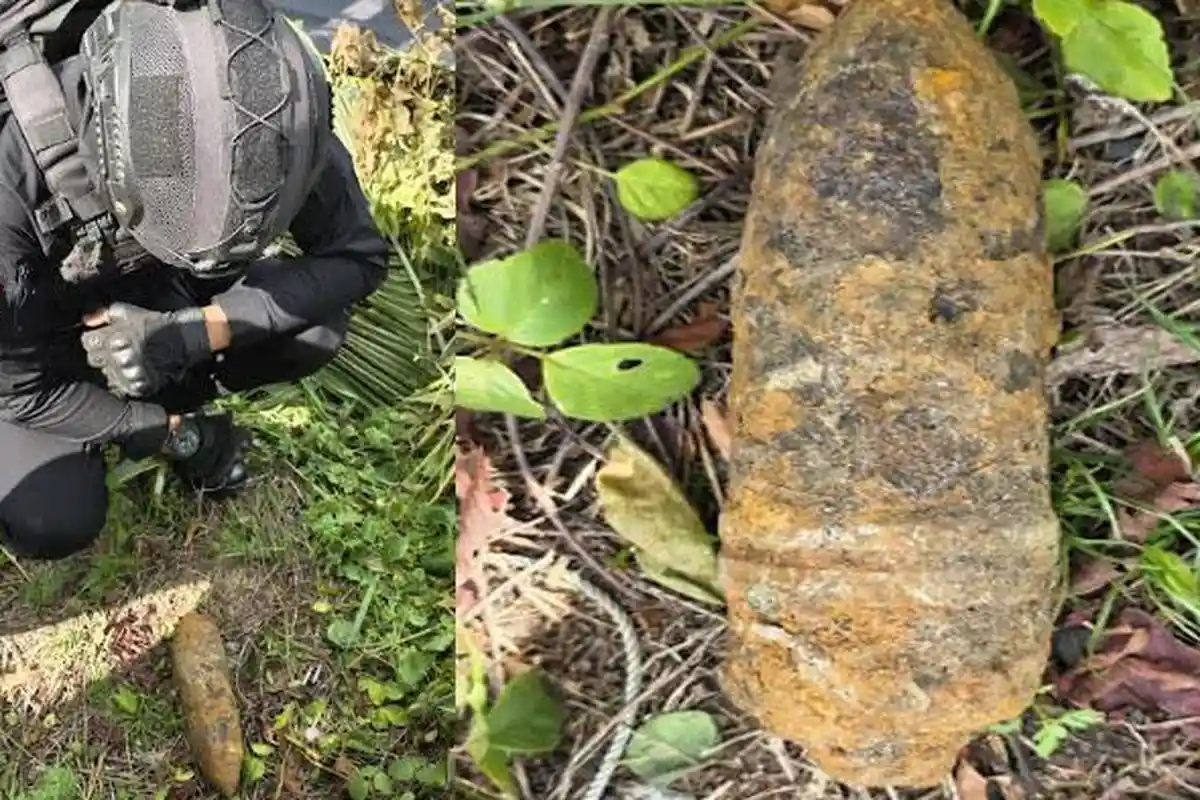 Bom Mortir Sepanjang 20 Cm Ditemukan di Kebun Warga Pidie, Gegana Polda Aceh Lakukan Disposal