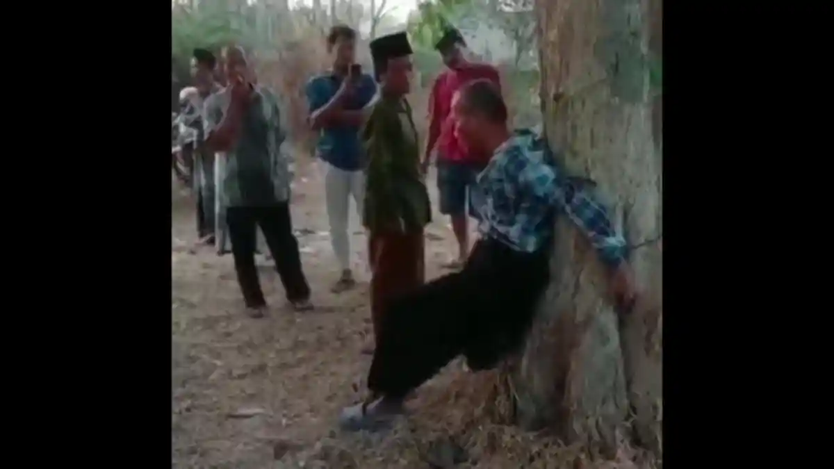 Warga Mengikat Maling Motor Supra di Pohon: Sosok Pelaku Rupanya Buronan Polisi